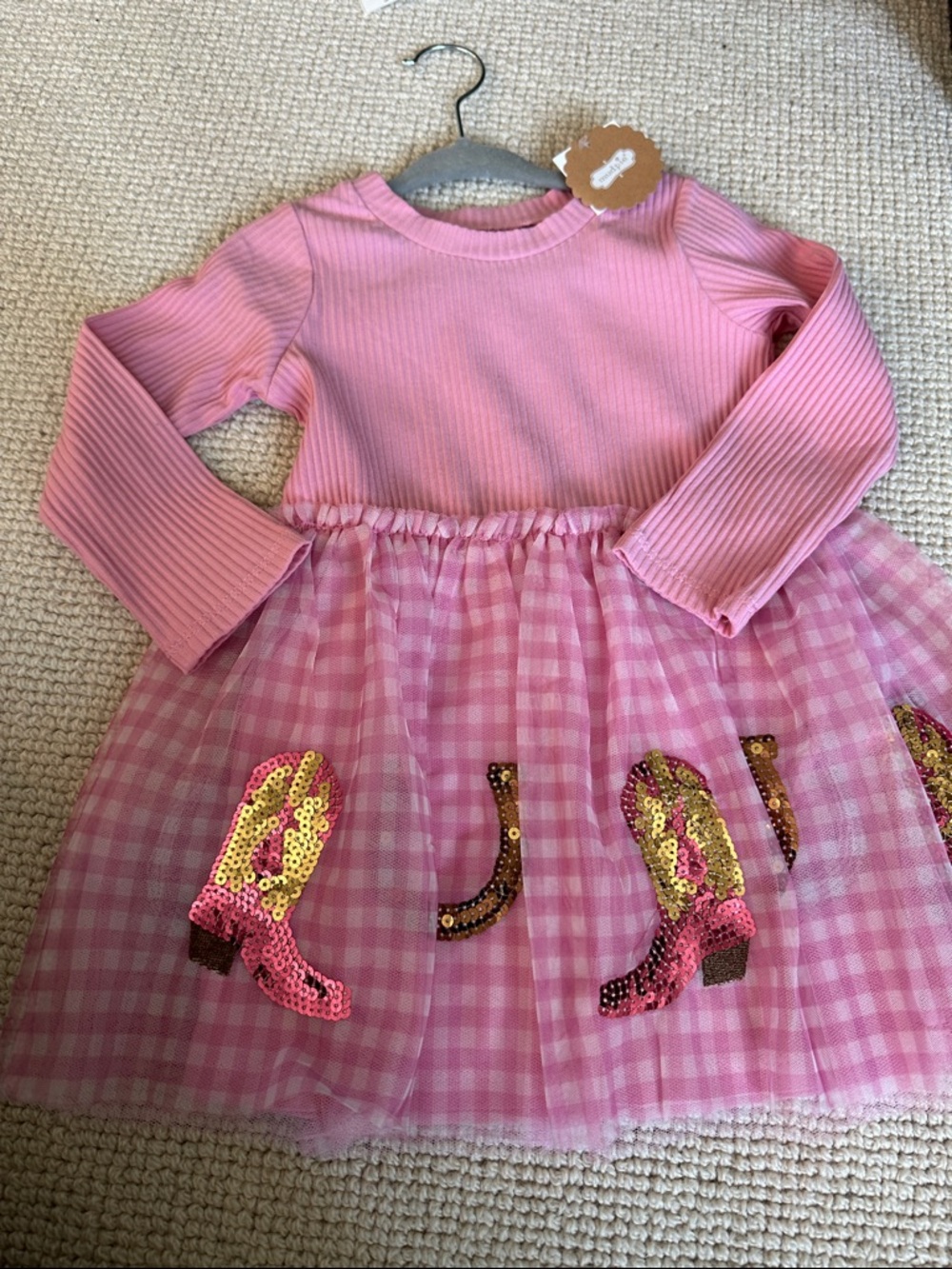 Mudpie western sequin boots tutu dress 12-18 months